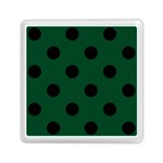 Polka Dots - Black on Forest Green Memory Card Reader with Storage (Square)