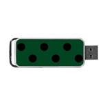 Polka Dots - Black on Forest Green Portable USB Flash (One Side)
