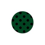 Polka Dots - Black on Forest Green Golf Ball Marker (4 pack)