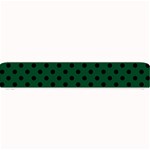 Polka Dots - Black on Forest Green Small Bar Mat