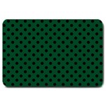 Polka Dots - Black on Forest Green Large Doormat