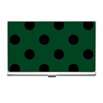 Polka Dots - Black on Forest Green Business Card Holder