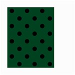 Polka Dots - Black on Forest Green Small Garden Flag (Two Sides)