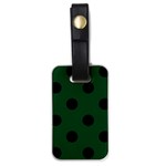 Polka Dots - Black on Forest Green Luggage Tag (One Side)