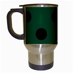Polka Dots - Black on Forest Green Travel Mug (Black)