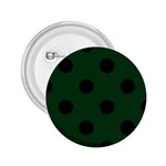 Polka Dots - Black on Forest Green 2.25  Button