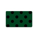 Polka Dots - Black on Forest Green Magnet (Name Card)