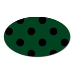 Polka Dots - Black on Forest Green Magnet (Oval)