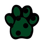 Polka Dots - Black on Forest Green Magnet (Paw Print)