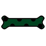 Polka Dots - Black on Forest Green Magnet (Dog Bone)