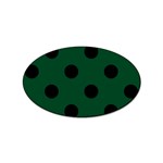 Polka Dots - Black on Forest Green Sticker Oval (10 pack)