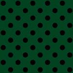 Polka Dots - Black on Forest Green ScrapBook Page 8  x 8 