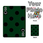 Polka Dots - Black on Forest Green Playing Cards 54 Designs
