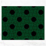 Polka Dots - Black on Forest Green Jigsaw Puzzle (Rectangular)