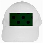 Polka Dots - Black on Forest Green Black Cap