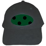 Polka Dots - Black on Forest Green Black Cap
