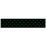 Polka Dots - Forest Green on Black Flano Scarf (Small)