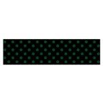 Polka Dots - Forest Green on Black Satin Scarf (Oblong)