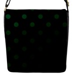 Polka Dots - Forest Green on Black Flap Closure Messenger Bag (S)