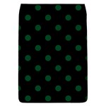 Polka Dots - Forest Green on Black Removable Flap Cover (L)