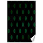 Polka Dots - Forest Green on Black Canvas 20  x 30 