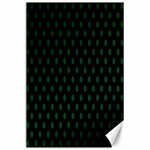 Polka Dots - Forest Green on Black Canvas 24  x 36 