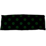 Polka Dots - Forest Green on Black Body Pillow Case Dakimakura (Two Sides)