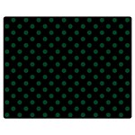 Polka Dots - Forest Green on Black Double Sided Flano Blanket (Medium)