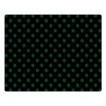 Polka Dots - Forest Green on Black Double Sided Flano Blanket (Large)