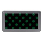 Polka Dots - Forest Green on Black Memory Card Reader (Mini)