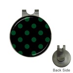 Polka Dots - Forest Green on Black Golf Ball Marker Hat Clip