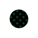 Polka Dots - Forest Green on Black Golf Ball Marker (4 pack)