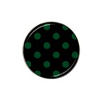 Polka Dots - Forest Green on Black Hat Clip Ball Marker