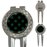 Polka Dots - Forest Green on Black 3-in-1 Golf Divot