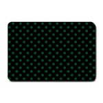 Polka Dots - Forest Green on Black Small Doormat