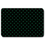 Polka Dots - Forest Green on Black Large Doormat