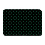 Polka Dots - Forest Green on Black Plate Mat