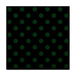Polka Dots - Forest Green on Black Face Towel