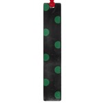 Polka Dots - Forest Green on Black Large Book Mark