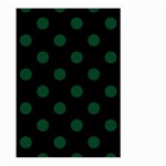 Polka Dots - Forest Green on Black Large Garden Flag (Two Sides)