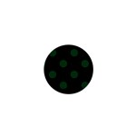 Polka Dots - Forest Green on Black 1  Mini Button