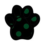 Polka Dots - Forest Green on Black Magnet (Paw Print)