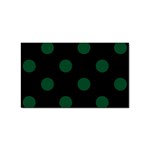 Polka Dots - Forest Green on Black Sticker Rectangular (100 pack)