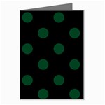 Polka Dots - Forest Green on Black Greeting Card