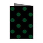 Polka Dots - Forest Green on Black Mini Greeting Cards (Pkg of 8)