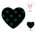 Polka Dots - Forest Green on Black Playing Cards (Heart)