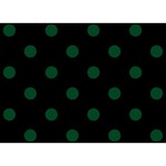 Polka Dots - Forest Green on Black Birthday Cake 3D Greeting Card (7x5)