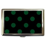 Polka Dots - Forest Green on Black Cigarette Money Case