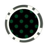 Polka Dots - Forest Green on Black Poker Chip Card Guard (10 pack)