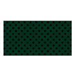 Polka Dots - Black on Deep Green Satin Shawl